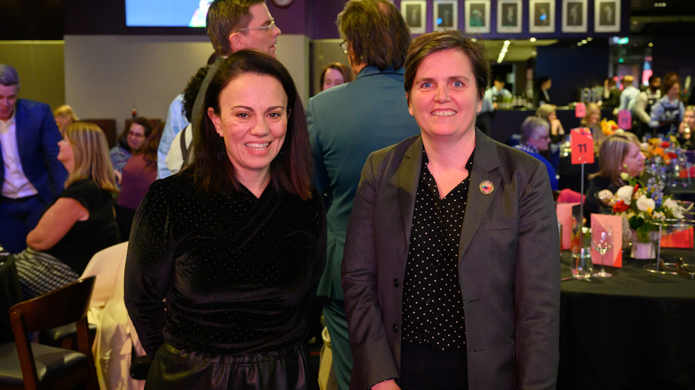 Photo of Minister for Children, Lizzie Blandthorn with the Secretary of the Department of Families, Fairness and Housing, Peta McCammon